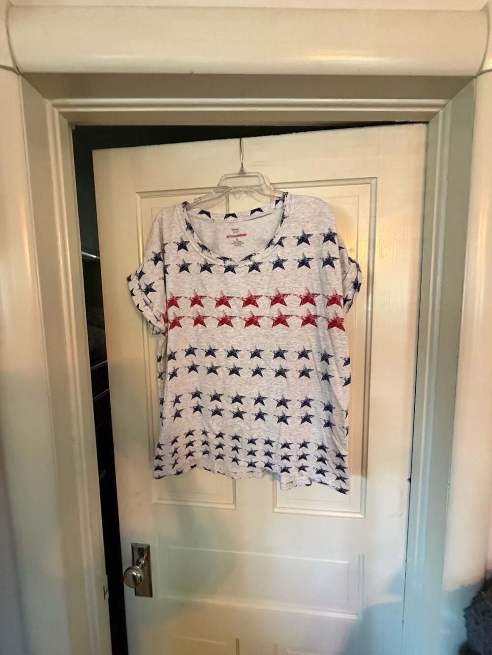 Style & Co Sport The Essential Sweatshirt Size XL White Star Print